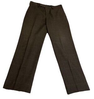 Billy Reid Dress Pants Mens 34 Brown Halstead 100%Wool 100% Cotton Made In Italy
